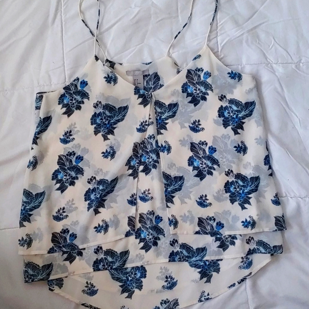 Spaghetti strap floral blouse